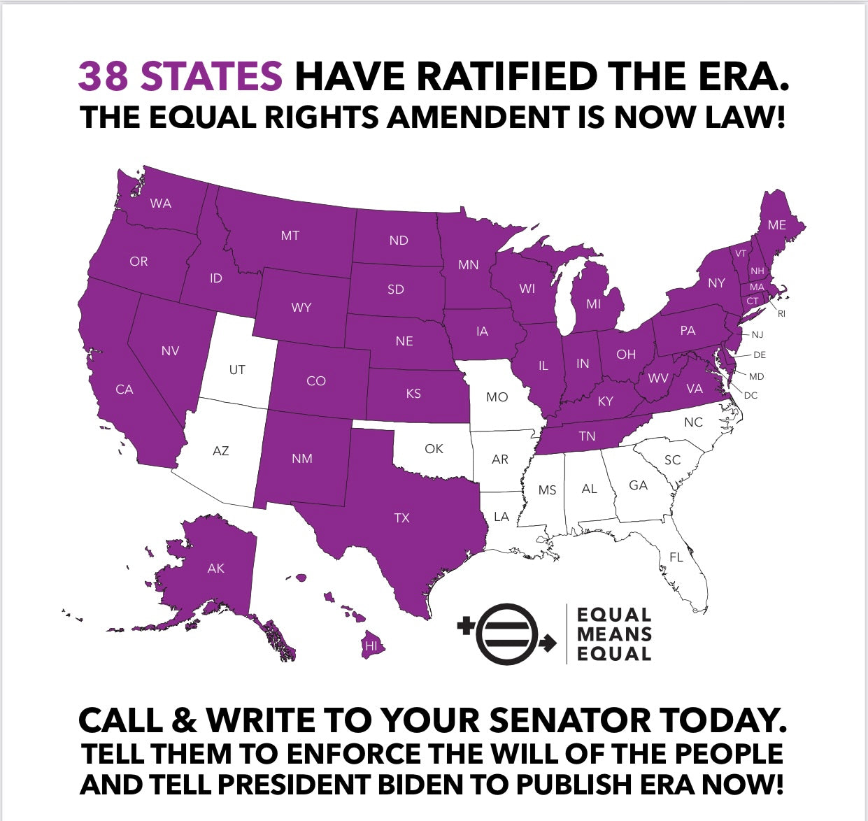Letter to President Biden:  Asking that He End His Undermining of Equal Rights Amendment